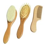 Molylove 3 Piece Baby Hair Brush and Comb Set for Newborn Toddlers Natural Wooden Hairbrush with Soft Goat Bristles for Cradle Cap - Perfect Scalp Grooming Product for Infant, Toddler, Kids, Baby - Image 4